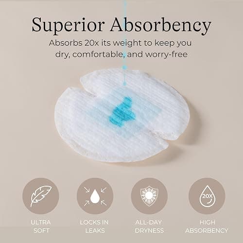 Lansinoh Stay Dry Disposable Nursing Pads, Soft and Super Absorbent Breast Pads, Breastfeeding Essentials for Moms, 100 Count thumbnail 3