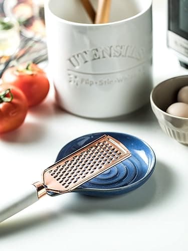 Cormomu Spoon Rest, Large Ceramic Spoon Holder for Stove Top, Heat-Resistant Cooking Spoon Rest for Kitchen Counter Decor, 5 Inches, Blue thumbnail 8
