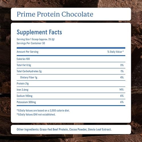 Equip Foods Prime Protein Powder | Clean, Grass Fed Beef Protein Powder | Carnivore Protein Isolate | Paleo, Keto Friendly | Gluten & Dairy Free | Helps Build & Repair Tissue | 30 Servings, Chocolate thumbnail 6