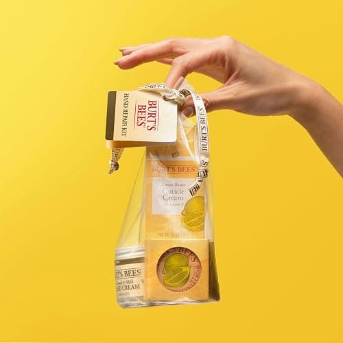 Burt's Bees Hand Repair Set, Almond Milk Hand Cream, Lemon Butter Cuticle Cream, Shea Butter Repair plus Cotton Gloves, Perfect for a Skin Care Routine, Natural Origin Moisturizer Gift Set thumbnail 2