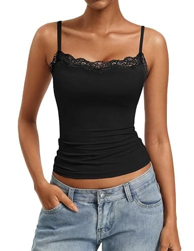 Avidlove Women's Lace Trim Tank Tops Square Neck Camisole Going Out Top Slim Fit 2026 Trendy Summer - Image 1