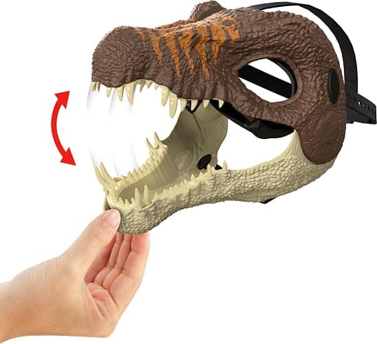 Mattel Jurassic World Rebirth Spinosaurus Dinosaur Mask, Role-Play Head Wear, Movie-Inspired Costume Gear, Openable Jaw, Realistic Texture and Color, Adjustable Strap thumbnail 3