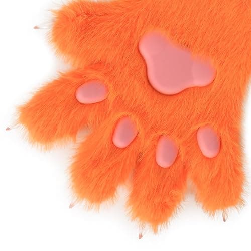 HAOAN Furry Fur Cat Wolf Fox Dog Fluffy Animal Paws Claws Gloves Mittens Hands Costume Cosplay Halloween Christmas for Kids thumbnail 4