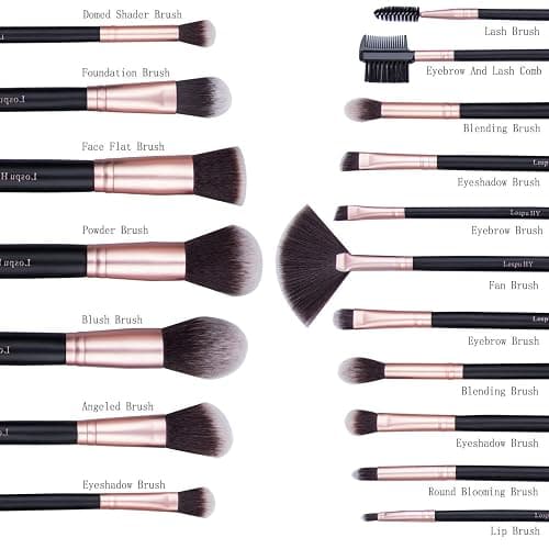 Makeup Brushes AMMIY Makeup Brushes Sets 18-Piece Rose Golden Make-up Brush Sets Premium Synthetic Wood Handle Face and Eye Brushes for Foundation, Powder, Concealers, Blush, and Eyeshadow thumbnail 2