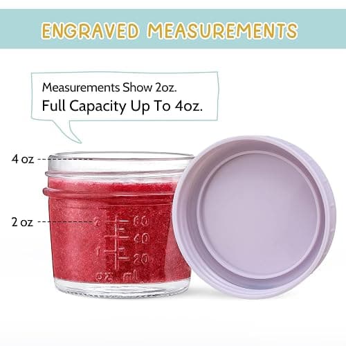 VITEVER 24-Pack Glass Baby Food Storage Containers - 4 oz Baby Food Storage Jars With Lids, Baby Food Maker, Microwave, Dishwasher & Freezer Safe - 24 Pack thumbnail 5