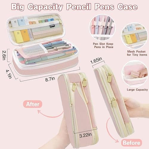 HRFGWDD 52 PCS Aesthetic School Supplies with Highlighters, Mechanical Pencils, Color Ink Gel pens, Pencil Case, Bible Study Supplies, Pens Pencils and Highlighters Set, Stationary Set for Student thumbnail 2