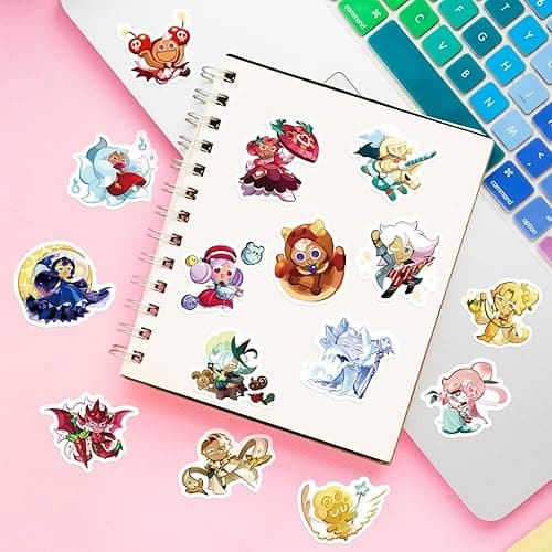 Omelo 103 PCS Video Game Stickers, Cute Cookie Run Kingdom Shadow Milk Aesthetic Bulk Sticker Pack for Water Bottles Laptop Waterproof Vinyl Birthyday Party Favors Decals Merch for Kids Teens Adults thumbnail 3