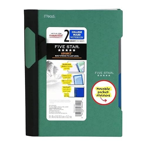 FindTape Five Star Advance Small 2-Subject Spiral Guard Notebook, 6 in. x 9-1/2 in. (Pink) thumbnail 2