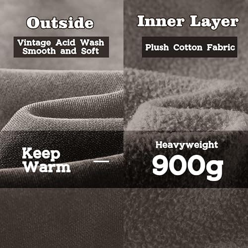 FAIABLE Womens Oversized Acid Wash Hoodie Unisex Heavyweight Cotton Hoodies Fleece Vintage Washed Sweatshirt Women Men thumbnail 5