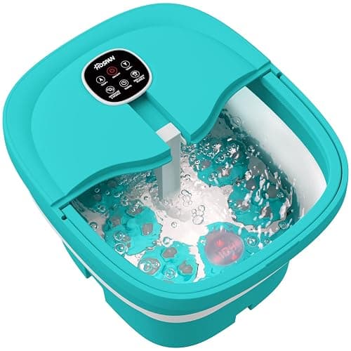 HOSPAN Collapsible Foot Spa Electric Rotary Massage, Foot Bath with Heat, Bubble, Remote, and 24 Motorized Shiatsu Massage Balls. Pedicure Foot Spa for Feet Stress Relief - Image 1