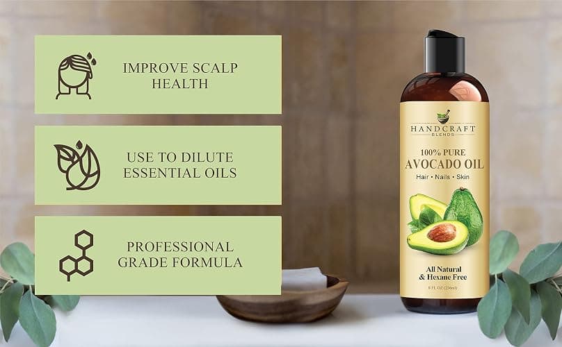 Handcraft Blends Avocado Oil - Cold-Pressed 8 Fl Oz - 100% Pure and Natural - Premium Grade Carrier Oil for Skin and Hair - Hair and Body - Massage - Hexane-Free thumbnail 4