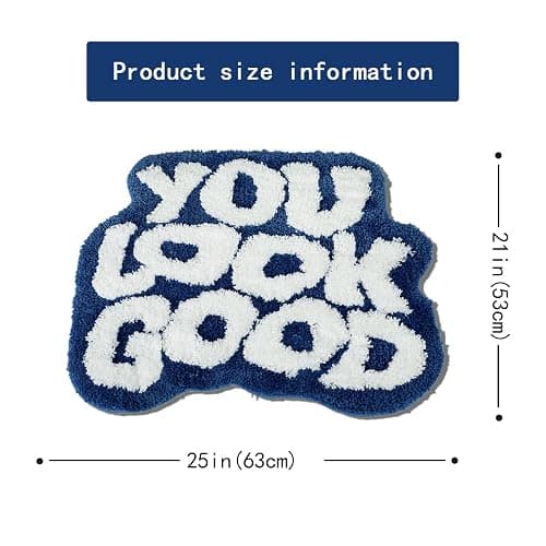 You Look Good Bathroom Rugs, Funny Bath Mat with Cute Words, Cool Welcome Door Mat, Non Slip Microfiber Washable Absorbent Shower Mat, Indoor Rugs for Bathroom Bedroom Kitchen Living Room Decor thumbnail 2