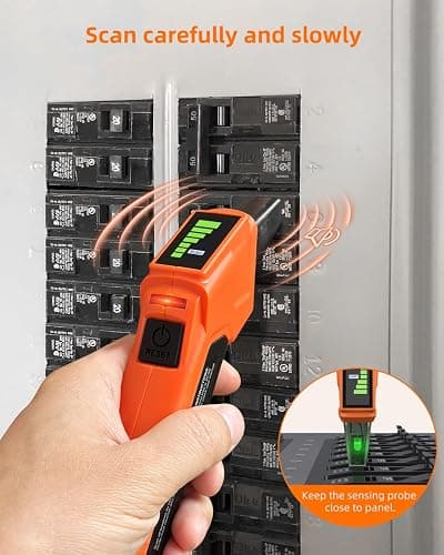 FOCEMTA Circuit Breaker Finder Kit with GFCI Outlet Tester for 90-135V AC Circuits,includes Light Socket Adapter, 3-2 Prong Grounding Adapter & Clip adapter,Portable Electrical Tool with Carrying Case thumbnail 4
