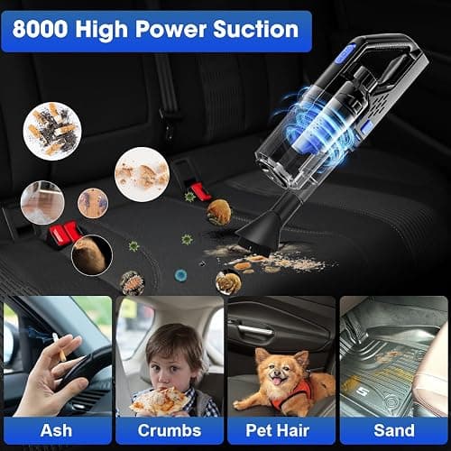 Viewsun Car Cleaning Kit, Car Interior Detailing Kit with High Power Handheld Vacuum Cordless Rechargeable, Detailing Brush Set, Windshield Cleaner, Complete Auto Accessories for Men, Women Gift thumbnail 3