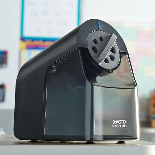 X-ACTO Pencil Sharpener, School Pro Electric Pencil Sharpener, With Six Size Dial, XL Shavings Bin, Black, 1 Count - Heavy Duty, Teacher and School Supplies thumbnail 5