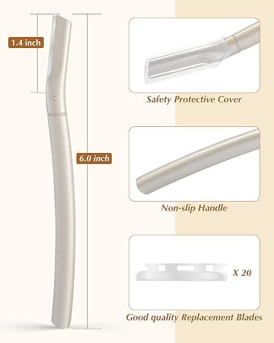 Dermaplane Razor for Face Professional, Facial Razors for Women&Men Face with 20 Blade Refills, Eyebrow Razor for Women and Men thumbnail 4