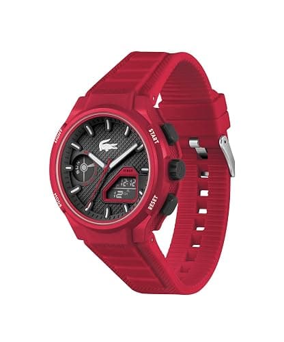 Lacoste LC33 Men's Analog and Digital Movement Watch, Silicone Strap, Water Resistant Up to 10ATM/100 Meters - Contemporary, Sporty - Premium Fashion Timepiece - Gift for Him - 45mm thumbnail 3
