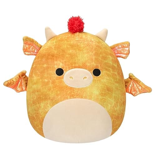 Squishmallows Original 12-Inch Dieric Yellow Dragon with Orange Mane - Official Jazwares Large Plush - Image 1