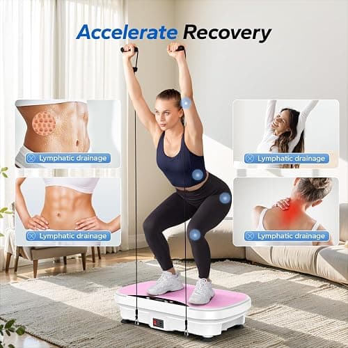 Merach Vibration Plate Exercise Machine, Bluetooth Vibration Plate for Lymphatic Drainage, Full-Body Workout Vibrating Platform for Weight Loss, Fitness Equipment for Home Women Men thumbnail 2