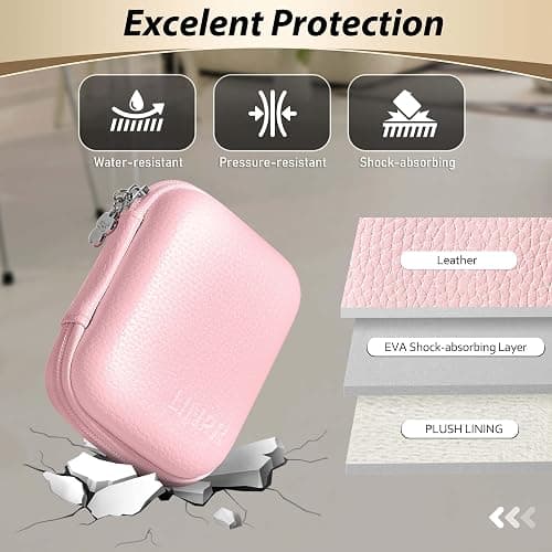 Linpr Digital Camera Case for CAMKORY, KODAK PIXPRO FZ45/FZ55, Canon IXUS 285 HS, Lecran, Small Travel Compact Camera Holder with Mesh Pocket for Accessories SD Card (Pink) thumbnail 5