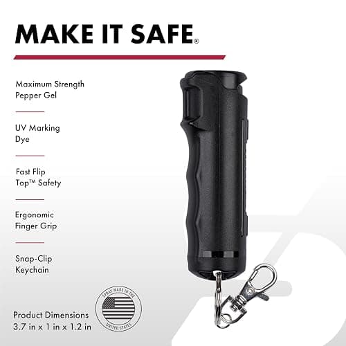 SABRE Crossfire Pepper Gel - 360° Spray for Defense at Any Angle, Maximum Strength Police-Grade OC Pepper Spray with UV Marking Dye, 20‑Foot Tactical Range, Fast Flip Top Safety, Belt Clip, 1.5 fl oz thumbnail 3