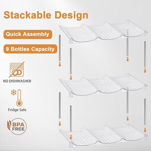 Water Bottle Organizer for Stanley 40 oz Tumbler - Stackable Water Bottle Holder for Cabinet Pantry Kitchen Organizers and Storage for Stanley Cup Holder Accessories, Tumbler Organizer Storage Rack thumbnail 7