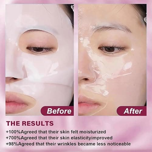 Collagen Face Mask, Bio Collagen Masks Overnight, Korean Skincare, Face Skincare, Hydrating, Sheet Overnight Beauty (5pcs) thumbnail 5