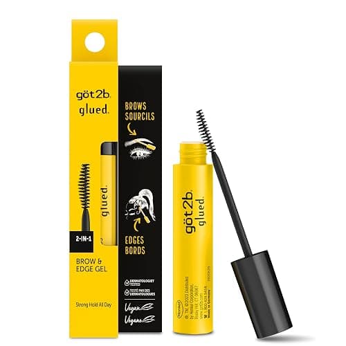 got2b Glued Brow Gel & Edge Control, Strong Hold, Clear, 0.54 Fl Oz | Tames brows and flyaways, Sweat-resistant with castor oil, Quick-dry formula, Vegan formula, Dual-sided brush - Image 1