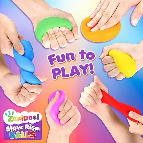 Slow Rising Stress Ball 50 Pack: Mini Squishy Ball for Kids Anxiety Relief, Hand Therapy Sensory Toy, Pull Stretch Fidget Toy, Prize Box Toys for Classroom, Bulk Toy for Teacher, Offices & Group thumbnail 4