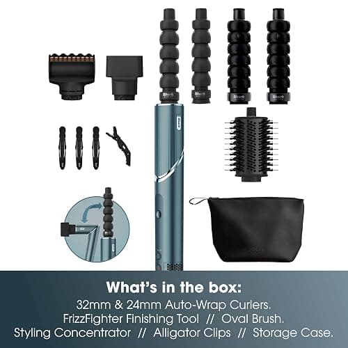 Shark FlexStyle 5-in-1 Air Styler & Hair Dryer, Auto-Wrap Curlers, FrizzFighter Finishing Tool, Oval Brush, Concentrator, Clips & Storage Bag, No Heat Damage HD456TLUK thumbnail 11