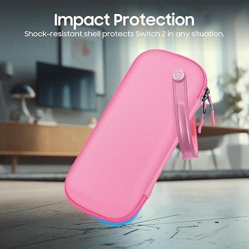 FINTIE Ultra Slim Protective Carrying Case for Nintendo Switch 2 (2025) | Anti-Crush Joy-Con Protection, 10 Game Card Slots, Amiibo Cards Storage Bag, Travel & Everyday Essential, Pink thumbnail 7