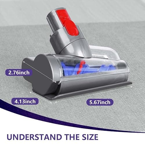 Mini Motorized Tool Brush Head Compatible with Dyson V7 V8 Cyclone V10 V11 V15, Anti-Tangle Attachment Replacement Head Suitable for Long Hair and Pet Hair thumbnail 8