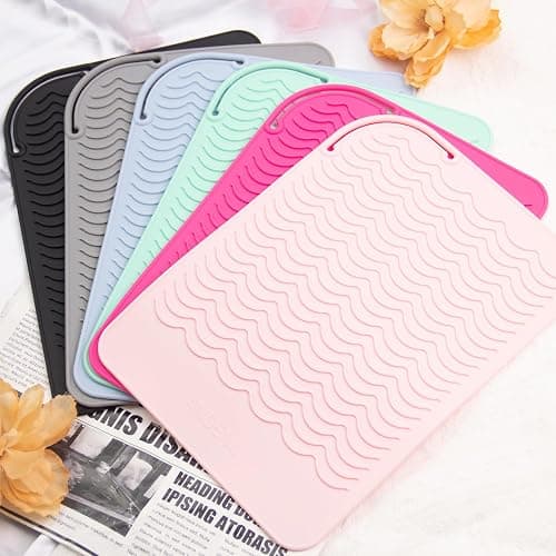 ANGENIL Pro Large Silicone Heat Resistant Mat for Curling Irons, Titanium Ceramic Flat Iron Hair Straightener and Hair Curler for Hot Hair Tools Mat Pouch 2-in-1, Iron Scald Accessories, 11.02" x 7.9" thumbnail 9