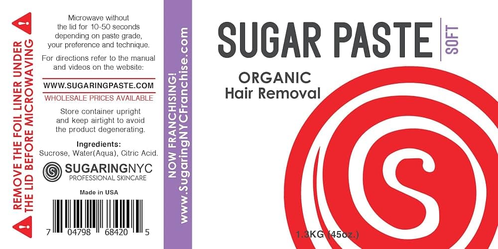 Sugaring Paste 1.3 KG 45 Oz. Soft for Legs, Arms, Back, Stomach 100% Natural thumbnail 2