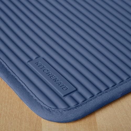 KitchenAid Ribbed Soft Silicone Pot Holder 2-Pack Set, Blue Willow, 7"x9" thumbnail 3