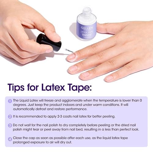 Gellen Gel Polish Remover Kit - Gel Nail Polish Remover with Latex Tape Peel Off Liquid and Manicure Tools, Quick & Easy Gel Polish Remover in 2-5 minutes, No Damage to Nails thumbnail 4