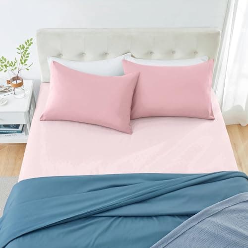 MILVOWOC Brushed Microfiber Pillowcases, Dusty Pink, 20x26 Inch | 2Pcs Set, Non Slip Envelope Closure, Moisture Absorption, Anti-wrinkle thumbnail 2