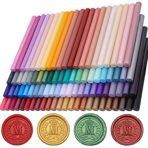 100 Pcs Sealing Wax Sticks for Wax Seal Stamp, Assorted Color SealingWax Glue Gun Wax Seal Sticks Mini WaxGun Stick, Mixed Colors WaxSeal Kit Great for Wedding Invitations (100B) - Image 1