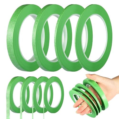 Epakh 4 Rolls Pinstripe Tape, Masking Tape in 1/16, 1/8, 1/4 and 1/2 Inch Wide, for Painters Automotive DIY Car Auto Paint Art(Green,52 yd) - Image 1