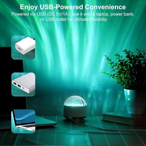 HUMIIEYE Northern Lights Projector, 16 Light Color Aurora Night Light Projector for Bedroom, Remote Galaxy Light Projector, Dimmable Mood Lighting with Memory Function for Playroom Kids Teen Girl Gift thumbnail 3