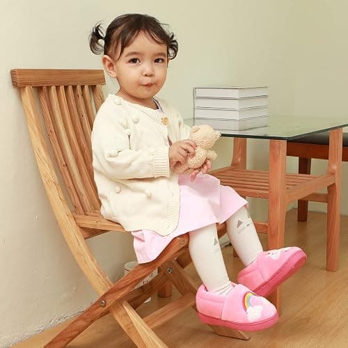 Cartoon Slippers with Memory Foam Kids Plush Warm Winter House Shoes thumbnail 5