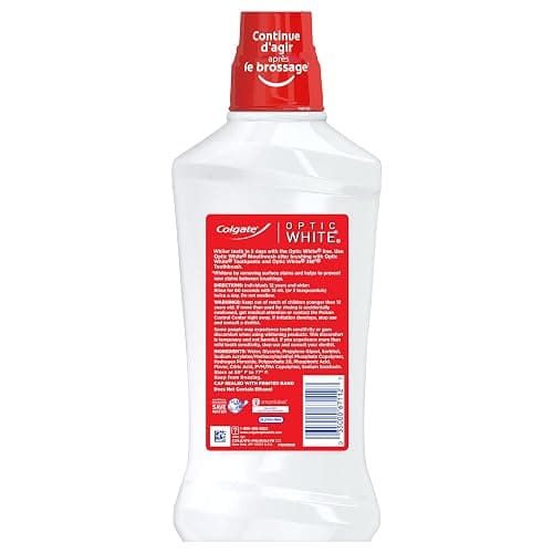 Colgate Optic White Advanced Teeth Whitening Mouthwash, 3 Pack, 2% Hydrogen Peroxide, Alcohol-Free and Enamel Safe, ICY Fresh Mint, 32 Oz thumbnail 9