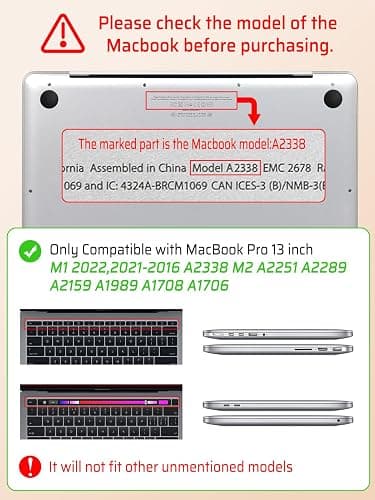 Seorsok Compatible with MacBook Pro 13 inch Case M2 2023,2022,2021-2016 A2338 M1 A2251 A2289 A2159 A1989 A1708 A1706,White Blooming Floral Leather Plastic Hard Shell Case&Keyboard Cover,No Logo Cutout thumbnail 3