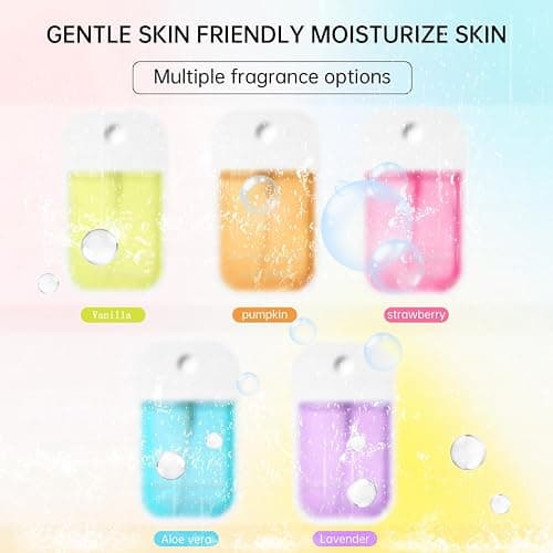New 5 Pcs Moisturizing Hand Sanitizer Spray,Portable Power Mist Hydrating Travel Size,Skin Moisturizer Tightens(5 Scents,6.5 Fl Oz) thumbnail 3