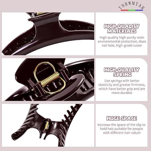 Hair Clips for Women,Claw Clips for Thick Hair,Hair Clips for Styling,Cute & Stylish Hair Accessories for Women Everyday Use (dark burgundy) thumbnail 3
