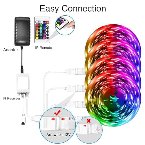 DAYBETTER Led Strip Lights Smart with App Control Remote, 5050 RGB for Bedroom, Music Sync Color Changing for Room Party 200 ft (4 Rolls of 50 ft) thumbnail 3