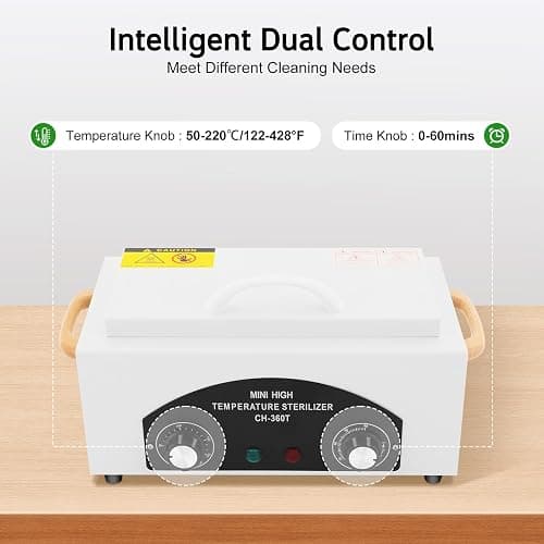 MINRS Heißluftsterilisator Hochtemperatur Sterilisator 300W 220℃ Trockene Hitze Sterilisator mit einstellbarem Timer für Nagelwerkzeuge Kosmetikwerkzeuge Fußpflege Schönheitssalon thumbnail 4