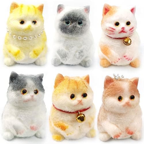 6Pcs Kawaii Taba Squishy Cat, Cat Taba Squishy Pinch Kitty Squishy Kit, Funny Taba Cat Squishy Cute Soft Cat Squishy for Stress Relief - Image 1