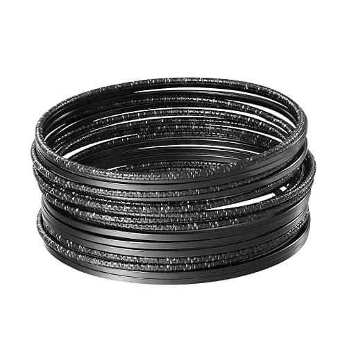 JAZTAKU 80S Multiple Textured Metal Black Bracelets & Bangles Set for Women Multi Layer Stackable Textured Bracelets Boho Jewelrys Set. - Image 1