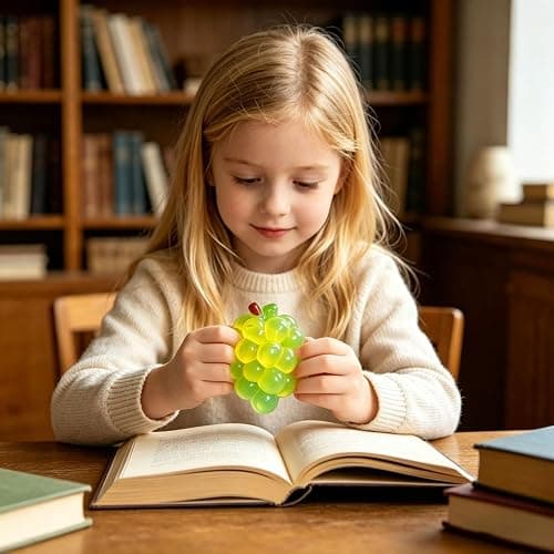Crystal Grape Squishies Toy, Clear Jelly Squeeze Toys, TPR Slow Rebound Sensory Fidgets for Teens & Adults, Anxiety Relief Desk Gadgets, Fun Office Decor and Novelty Gifts for Stress Relief (Green) thumbnail 4